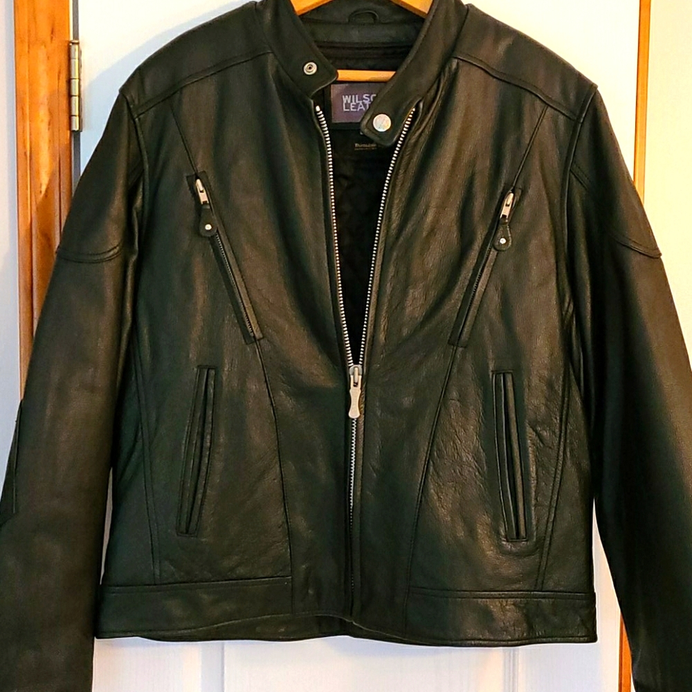 Black Leather motorcycle jacket